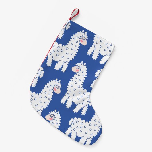 Cartoon lama alpaca,  motief kleine kerstsok (Voorkant (Hangend))