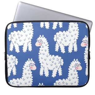 Cartoon lama alpaca, motief laptop sleeve