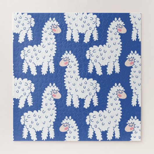 Cartoon lama alpaca, motief legpuzzel (Verticaal)