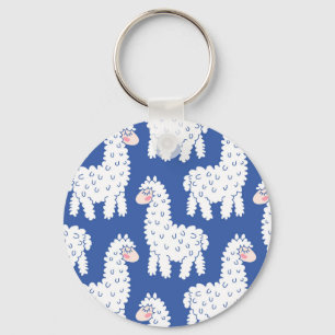 Cartoon lama alpaca, motief sleutelhanger
