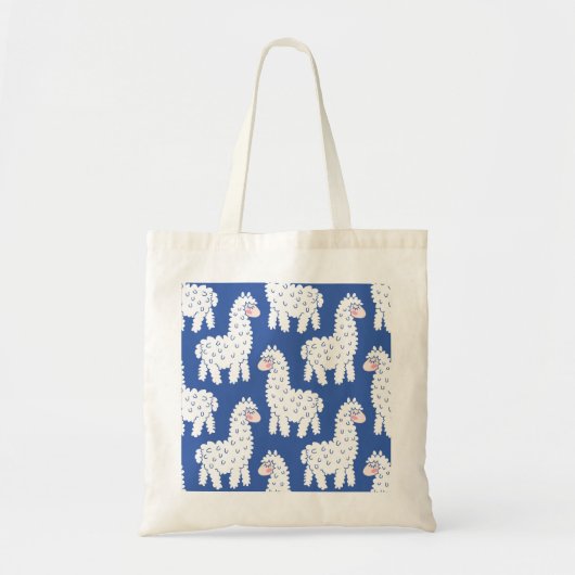 Cartoon lama alpaca,  motief tote bag (Voorkant)