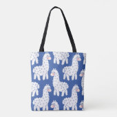Cartoon lama alpaca,  motief tote bag (Achterkant)