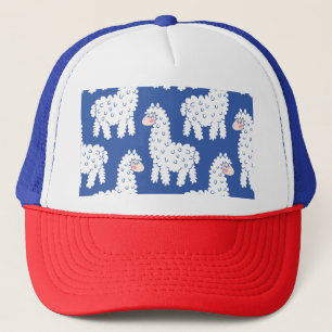Cartoon lama alpaca, motief trucker pet