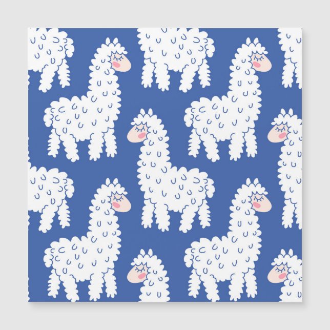 Cartoon lama alpaca, vintage patroon (Voorkant)