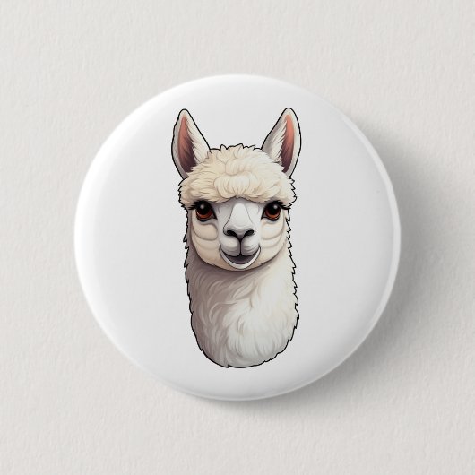 Cartoon lama illustratie ronde button 5,7 cm (Voorkant)