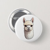 Cartoon lama illustratie ronde button 5,7 cm (Voorkant /achterkant)