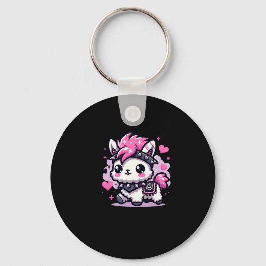 Cartoon Lama Sticker2 Sleutelhanger (Voorkant)
