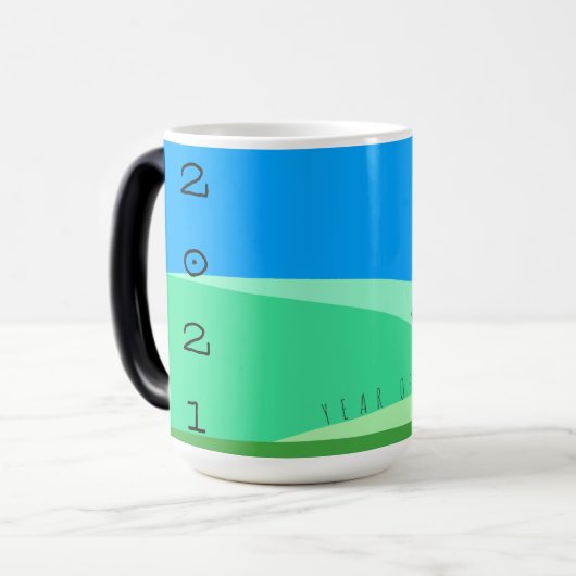 Cartoon Landschap Ox Chinees nieuwjaar dierentuin Magische Mok (Voorkant links)