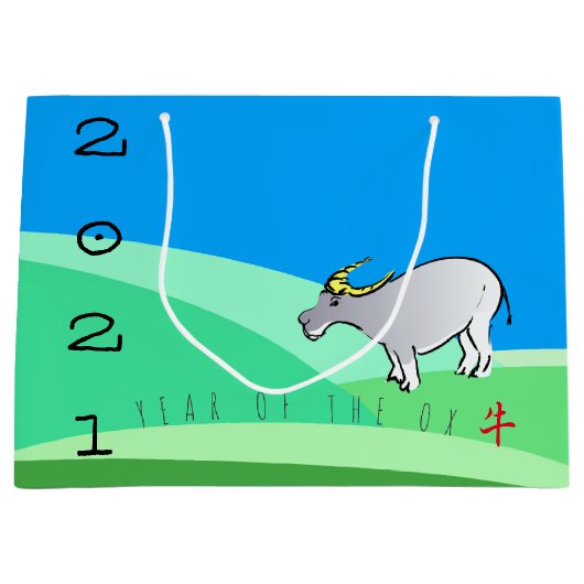 Cartoon Landschap Ox Chinees nieuwjaar Zodiac LGB Groot Cadeauzakje (Voorkant)