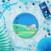 Cartoon Landschap Ox Chinees Nieuwjaar Zodiac PP Papieren Bordje (Feest)