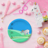 Cartoon Landschap Ox Chinees Nieuwjaar Zodiac PP Papieren Bordje (Feest)