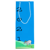 Cartoon Landschap Ox Chinees nieuwjaar Zodiac WGB Wijn Cadeautas (Achterkant)