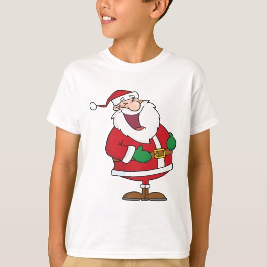 Cartoon Laughing Santa Claus T-shirt (Voorkant)
