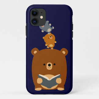 Cartoon Leesend Beer & Cubs iPhone 5 Hoesje-Mate 11 Hoesje