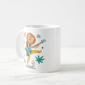 Cartoon Leeuw & gitaar Koffiemok (Voorkant links)