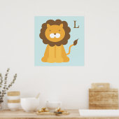 Cartoon Leeuw Kinderen Muur Kunst Poster (Keuken)