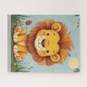 Cartoon Leeuw kinderkamer muurdecor Legpuzzel (Horizontaal)