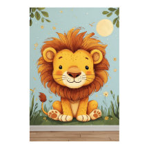Cartoon Leeuw kinderkamer muurdecor