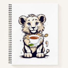 cartoon leeuw notitieboek