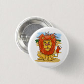 Cartoon leeuw ronde button 3,2 cm (Voorkant /achterkant)
