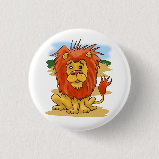 Cartoon leeuw ronde button 3,2 cm (Voorkant)