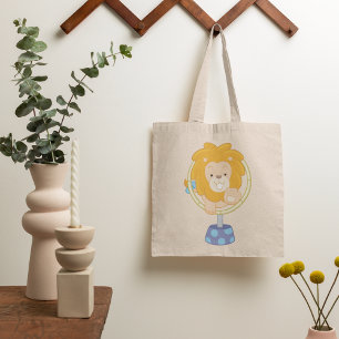 Cartoon Leeuw Springt Door Hoepel Tote Bag