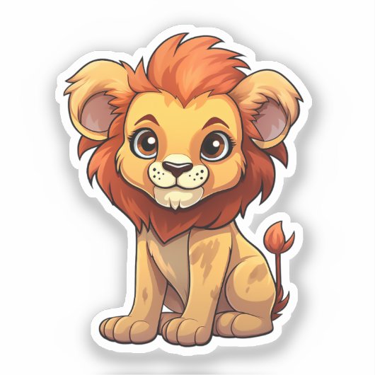 Cartoon leeuw sticker (Voorkant)