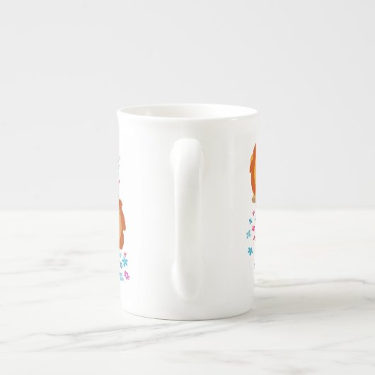 Cartoon leeuwen in de tuinbont China Mok (Achterkant)