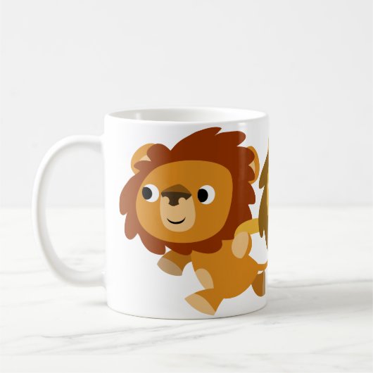 Cartoon-leeuwen in een Mok Snel (Links)