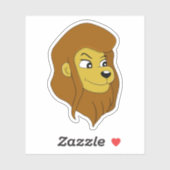 Cartoon leeuwenkop - vinyl sticker (Vel)