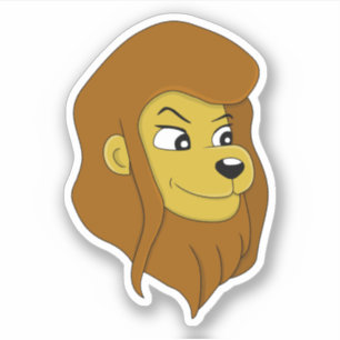 Cartoon leeuwenkop - vinyl sticker