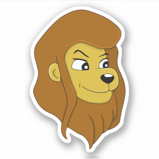 Cartoon leeuwenkop - vinyl sticker (Voorkant)