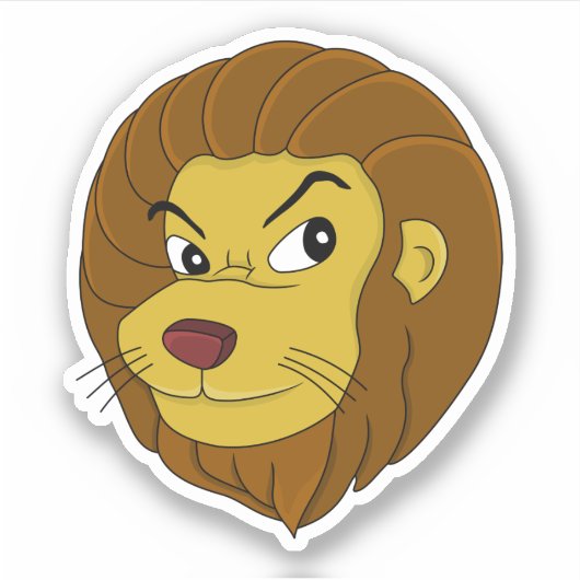 Cartoon leeuwenkop - vinyl sticker (Voorkant)