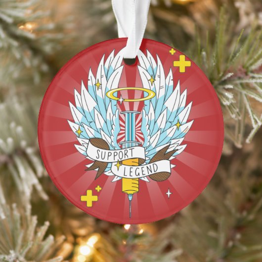 Cartoon Legend Gamer Red Winged spuit Ornament (Boom)