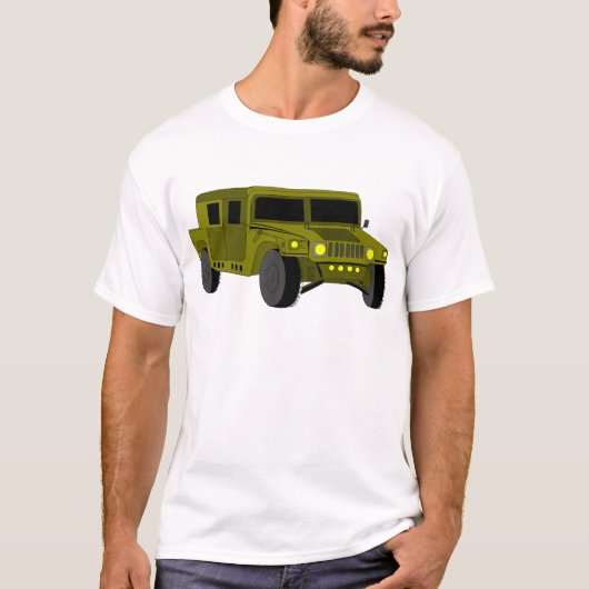 Cartoon legertruck tekening t-shirt (Voorkant)