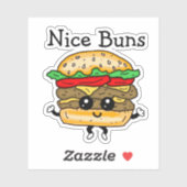 Cartoon Lekkere Billen Cheeseburger  Sticker (Vel)