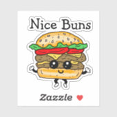 Cartoon Lekkere Broek Cheeseburger  Sticker (Vel)