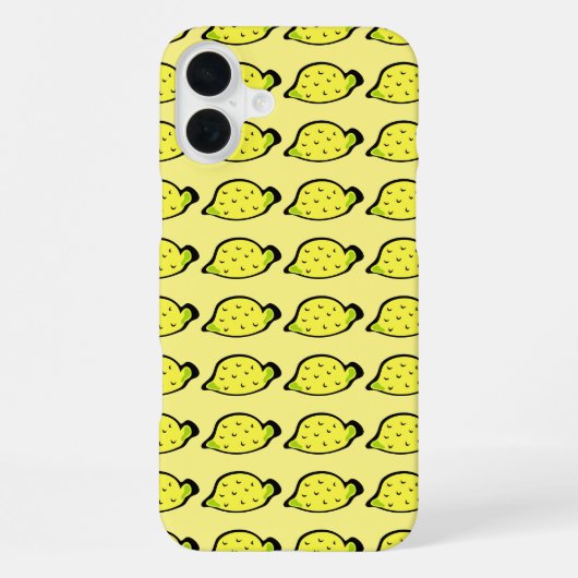 Cartoon Lemons Pattern Yellow iPhone Hoesje (Achterkant)