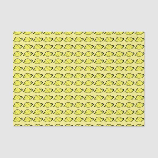Cartoon Lemons Pattern Yellow Tissuepapier (Voorkant)