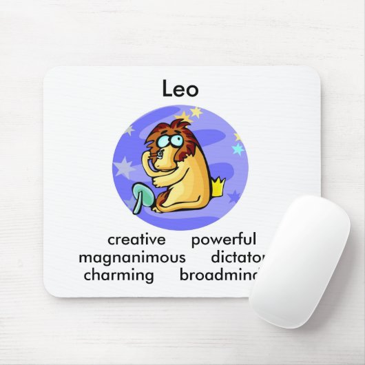  Cartoon Leo Lion vertrekt dierentuin Muismat (Met muis)