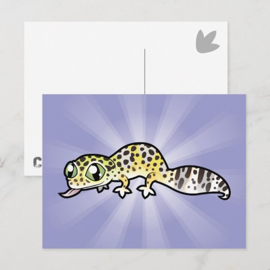 Cartoon Leopard Gecko Briefkaart (Voorkant / Achterkant)