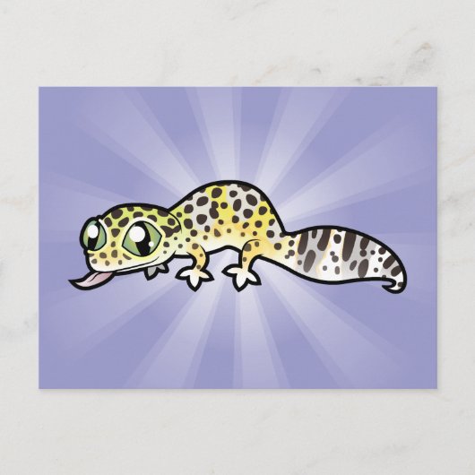 Cartoon Leopard Gecko Briefkaart (Voorkant)