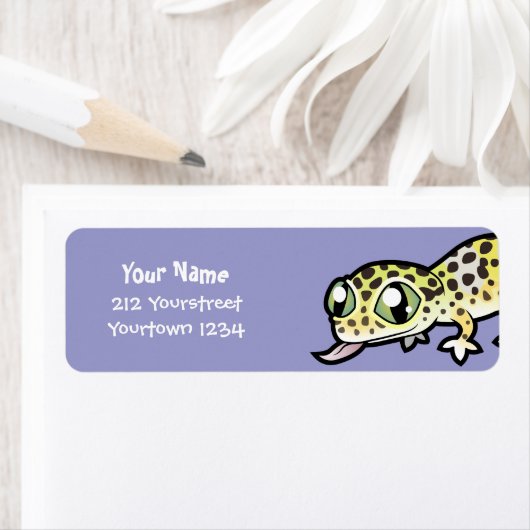 Cartoon Leopard Gecko Etiket (Insitu)