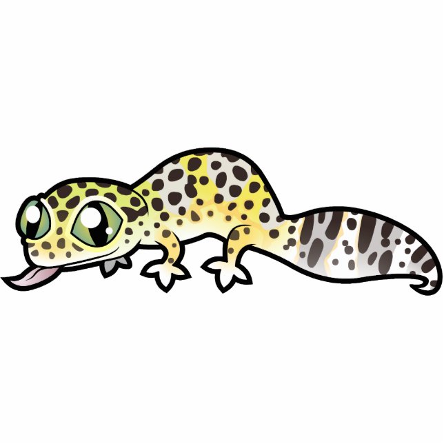 Cartoon Leopard Gecko Fotobeeldje Magneet (Voorkant)