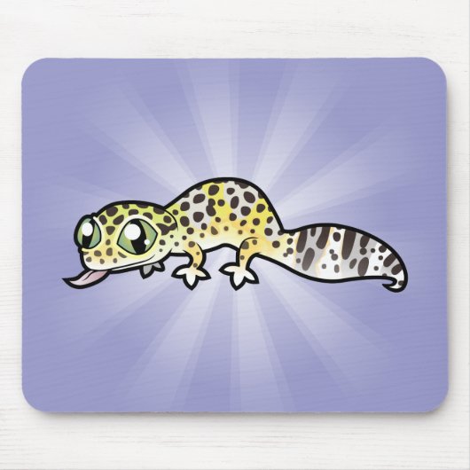 Cartoon Leopard Gecko Muismat (Voorkant)