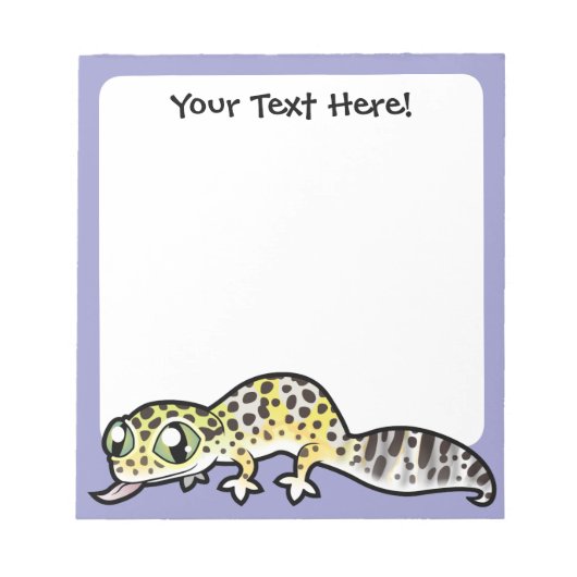 Cartoon Leopard Gecko Notitieblok (Voorkant)