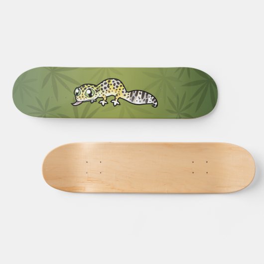 Cartoon Leopard Gecko Persoonlijk Skateboard (Horizontaal)