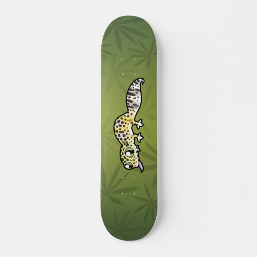Cartoon Leopard Gecko Persoonlijk Skateboard (Voorkant)