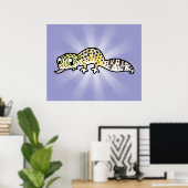 Cartoon Leopard Gecko Poster (Thuiskantoor)