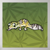 Cartoon Leopard Gecko Poster (Voorkant)